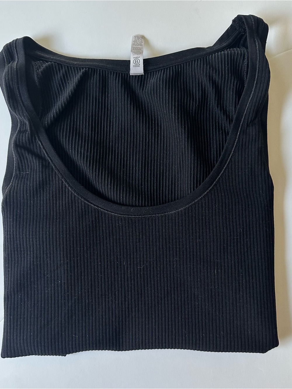 Athleta Black Ribbed Scoop Tank